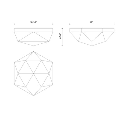 Krysta 12-in Steel Flush Mount