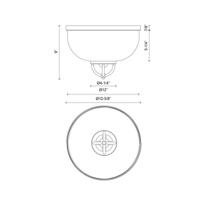 Lancaster 13-in Steel Flush Mount