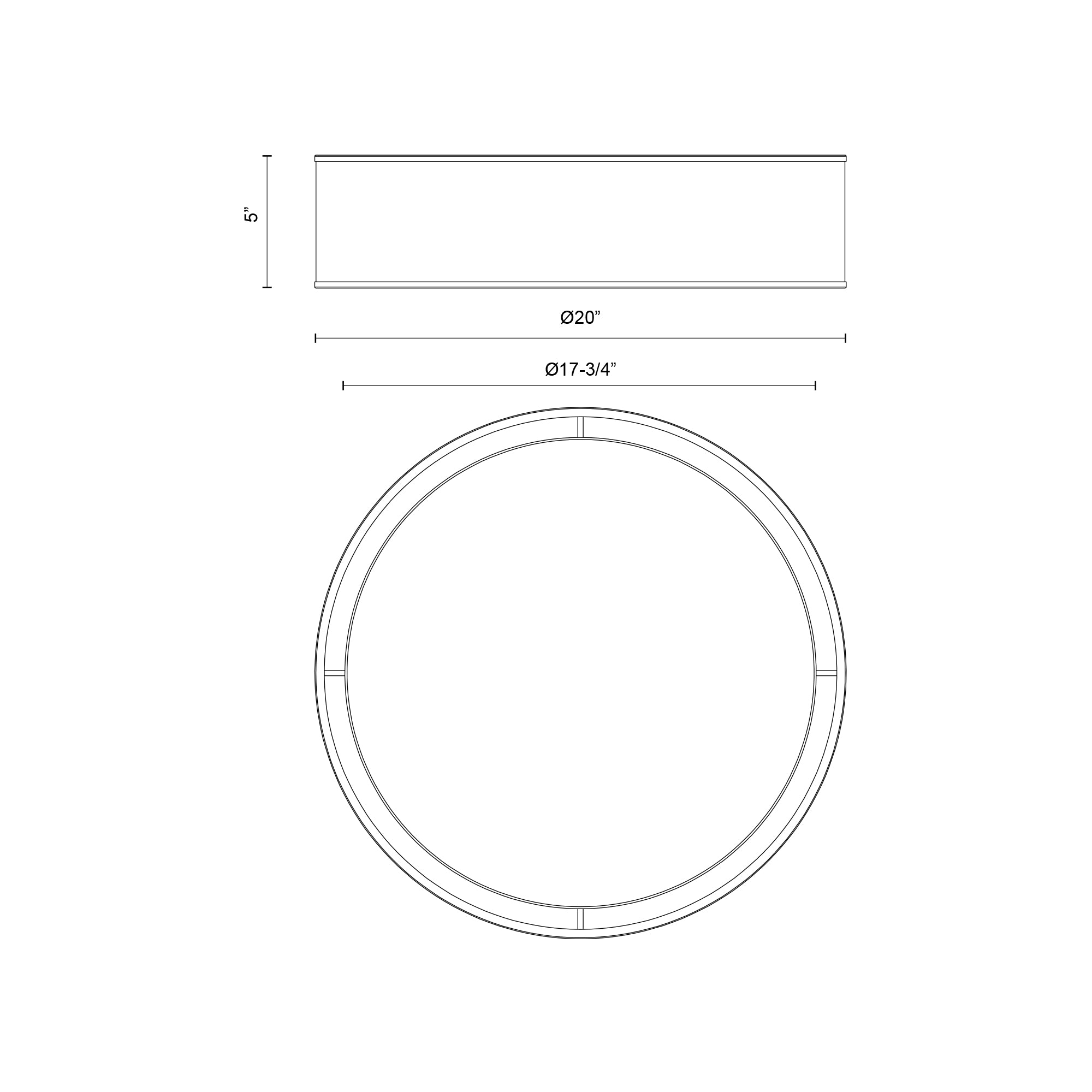 Lyla 20-in Steel Flush Mount