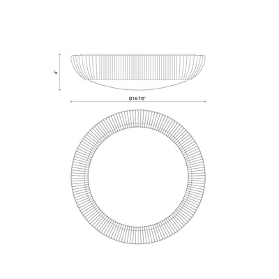 Merida 14-in Steel Flush Mount