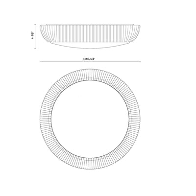 Merida 17-in Steel Flush Mount