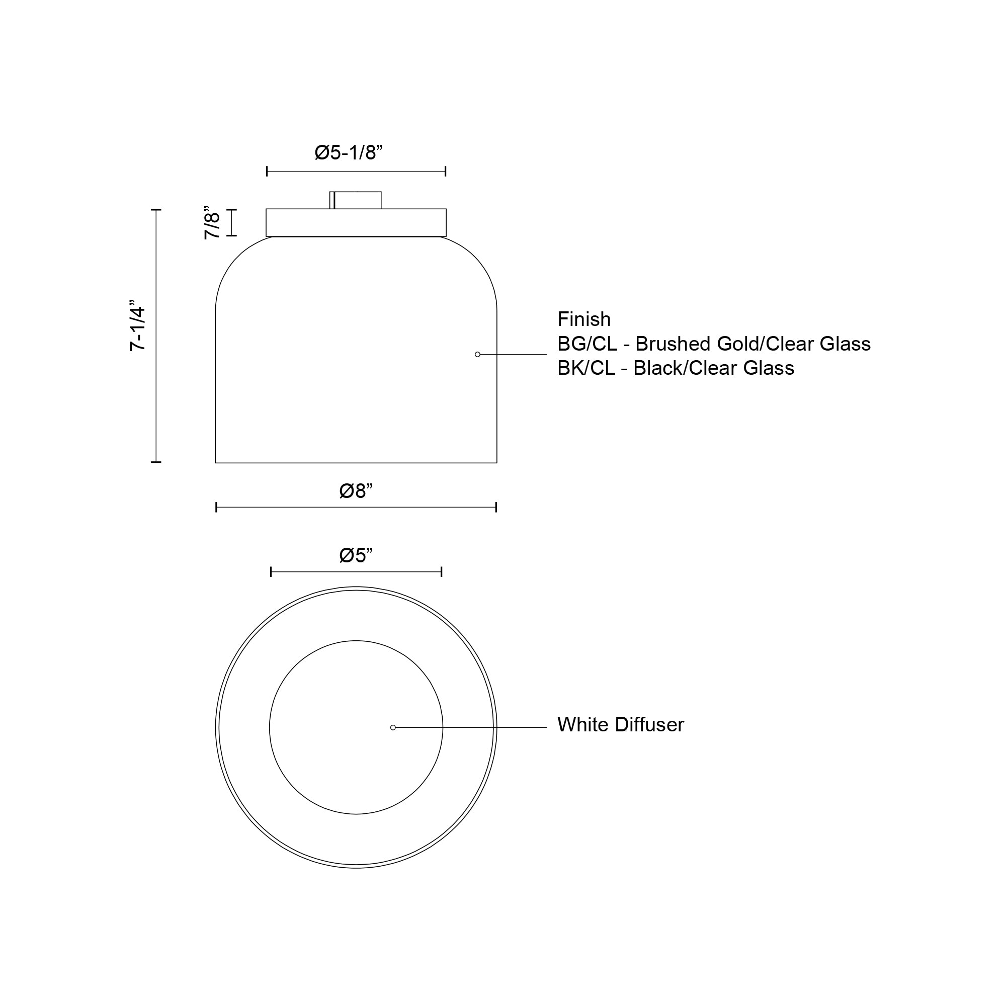 Cedar 8-in Aluminum Flush Mount