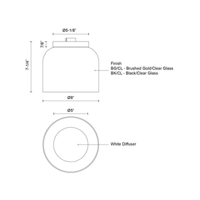 Cedar 8-in Aluminum Flush Mount