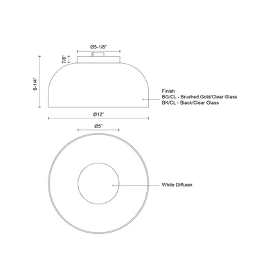 Cedar 12-in Aluminum Flush Mount