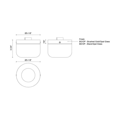 Mel 5-in Aluminum Flush Mount