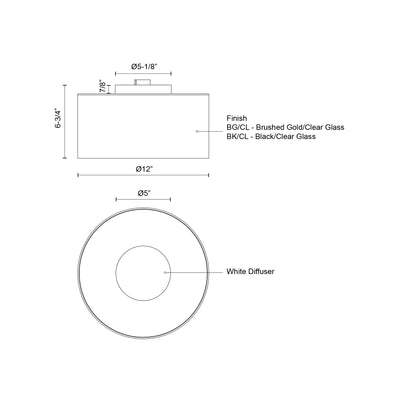 Birch 12-in Aluminum Flush Mount