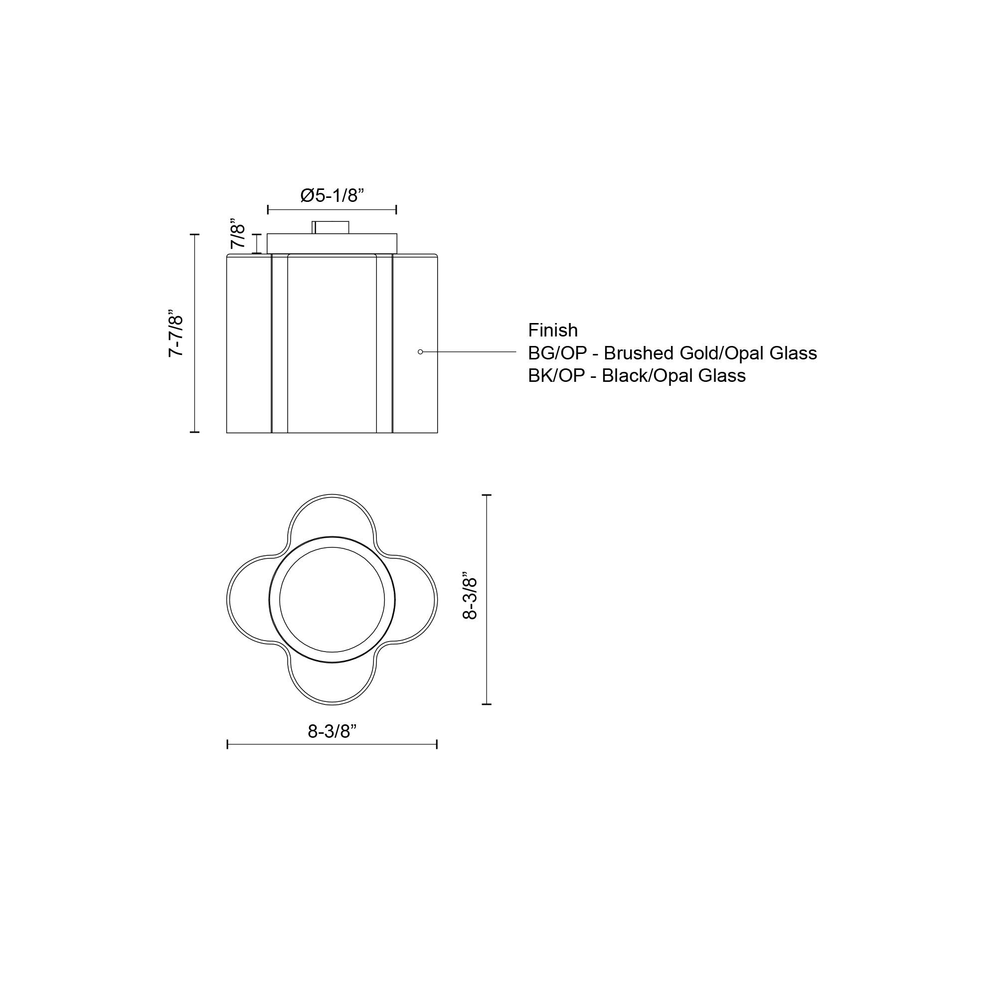 Clover 9-in Aluminum Flush Mount