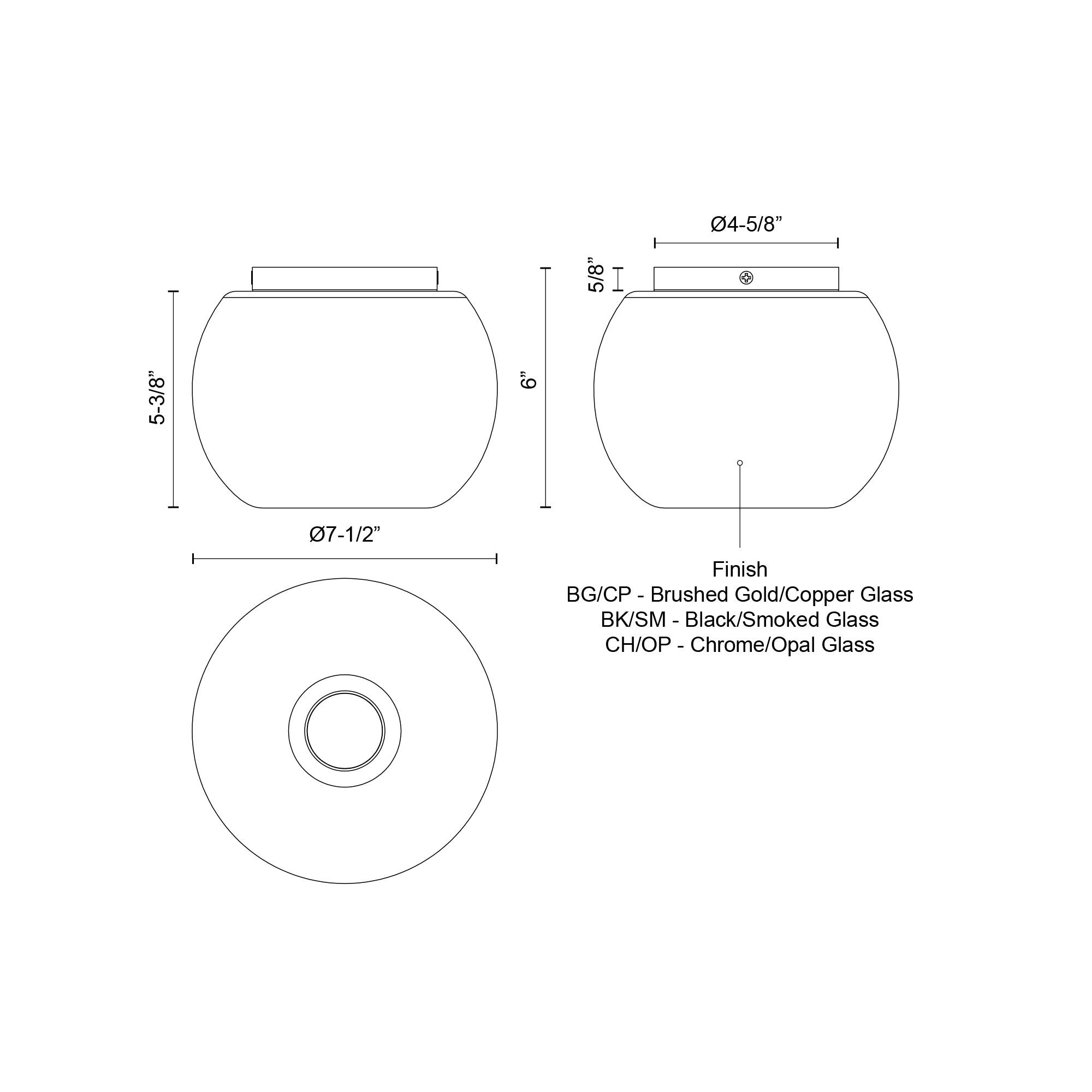 Samar 8-in Steel Flush Mount