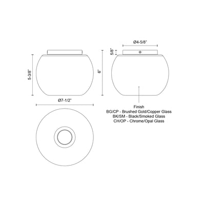 Samar 8-in Steel Flush Mount