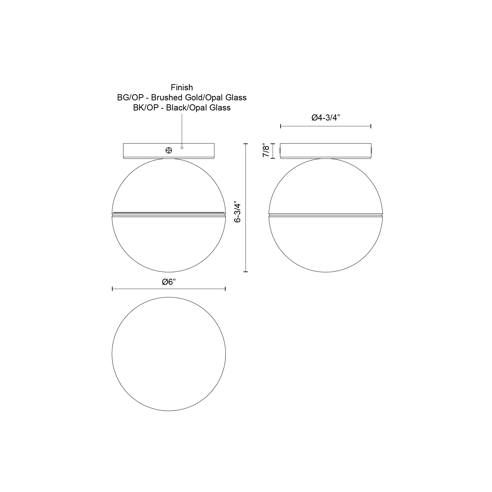 Monae 6-in Aluminum Flush Mount