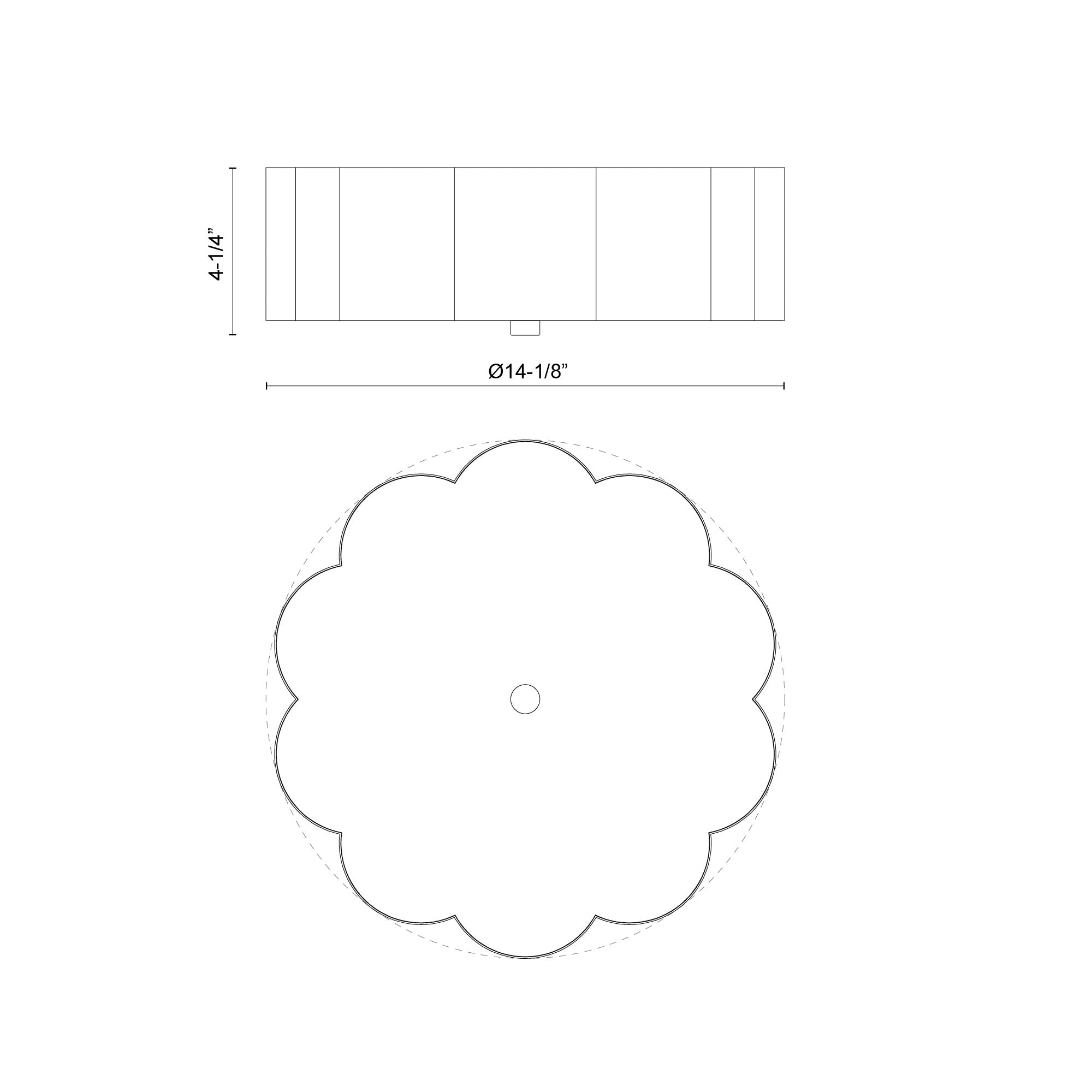 Blossom 14-in Steel Flush Mount