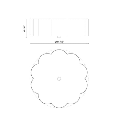 Blossom 14-in Steel Flush Mount