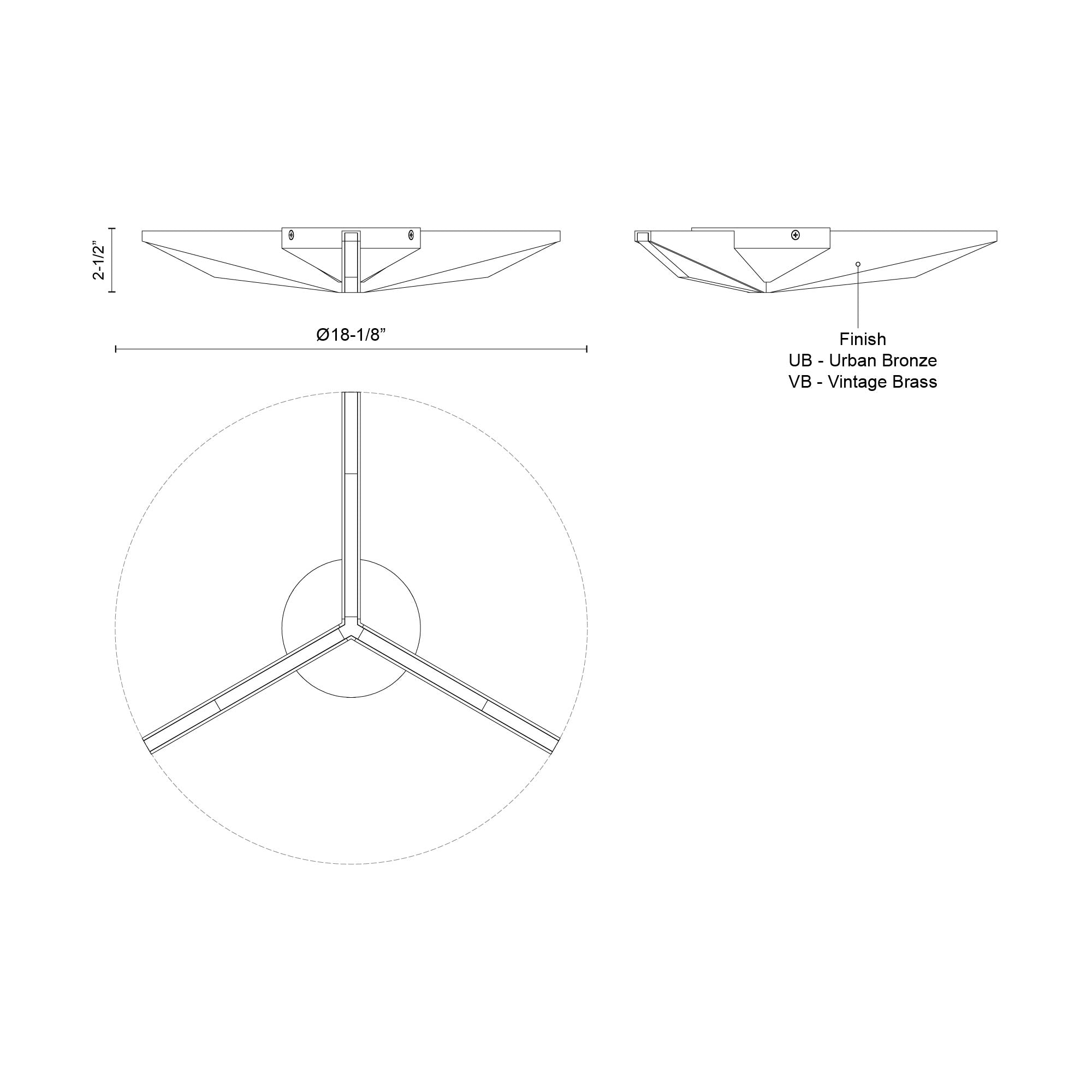 Tachi 18-in Steel Flush Mount