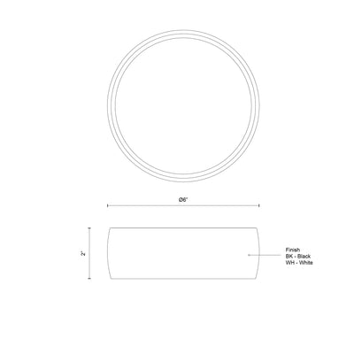 Savile 6-in Aluminum Flush Mount