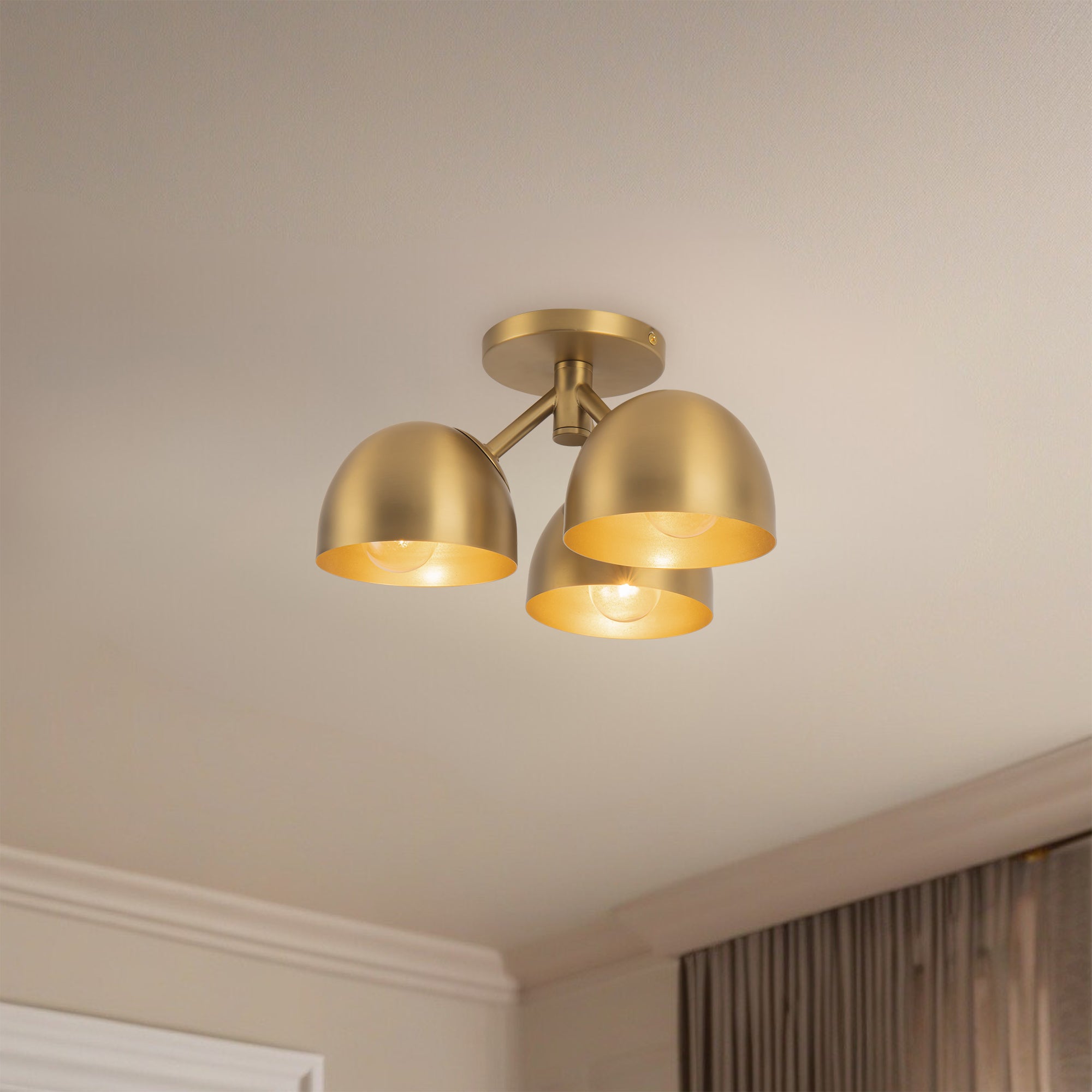 Fosso 13-in Steel Semi-Flush Mount