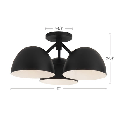 Fosso 17-in Steel Semi-Flush Mount