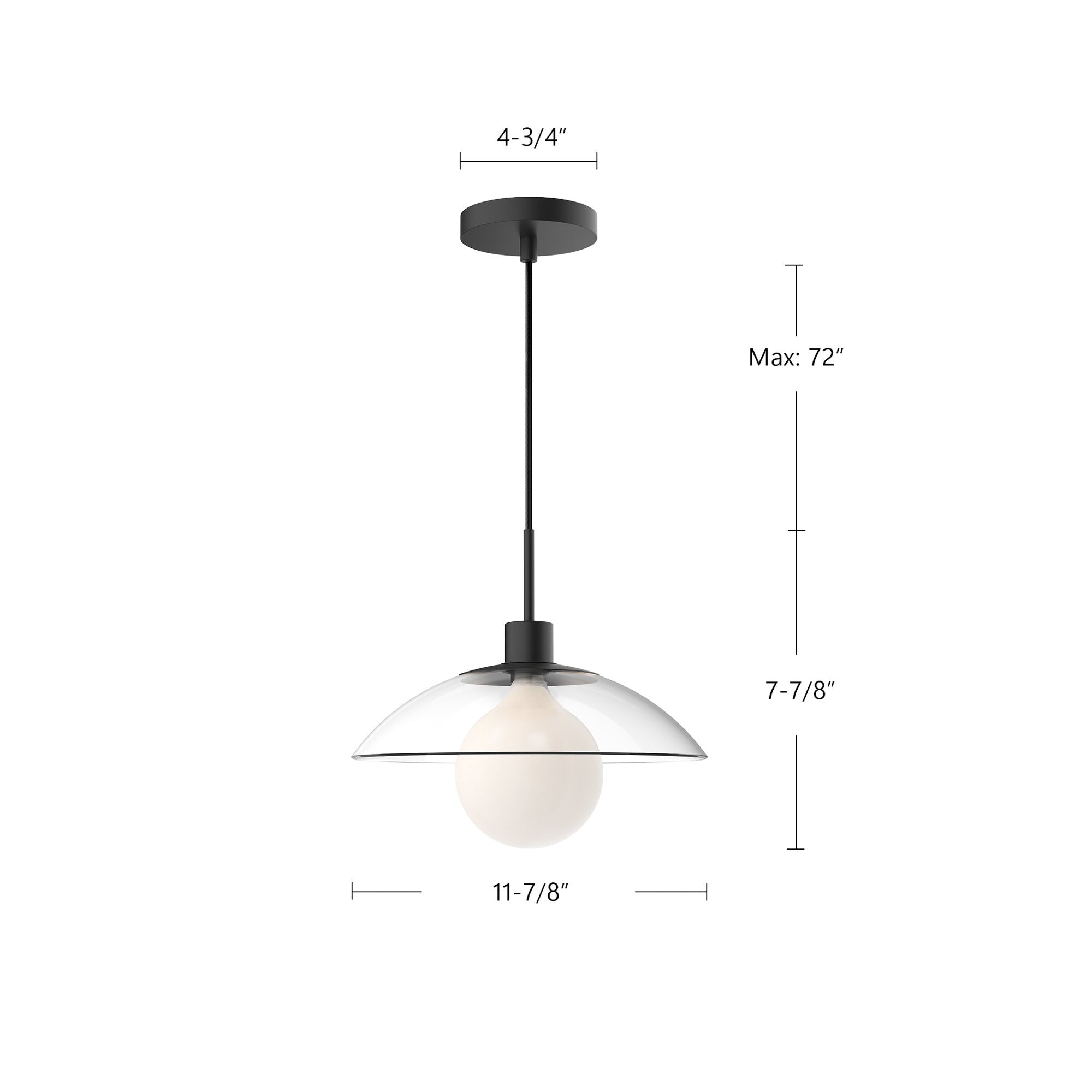Francesca 12-in Steel Pendant