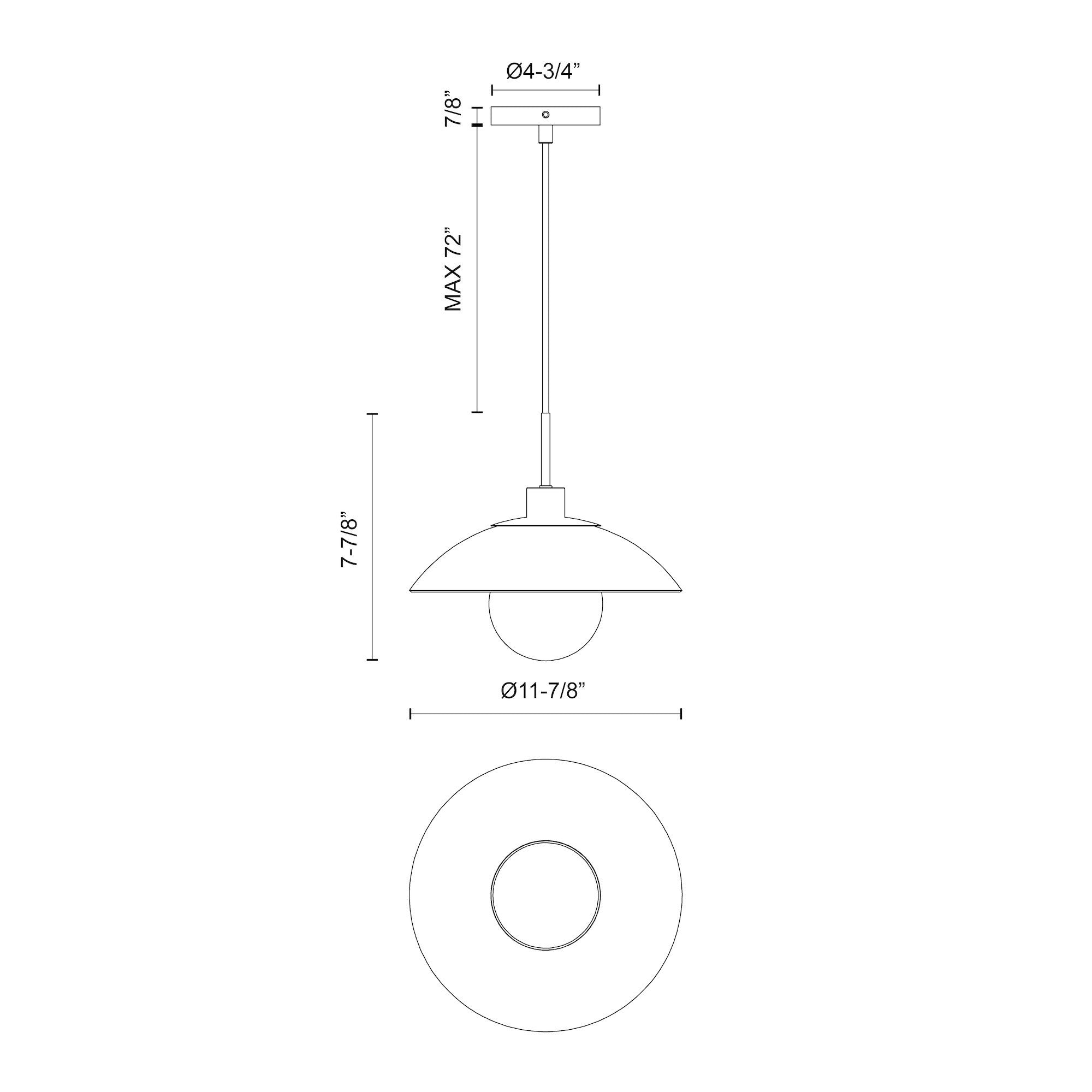 Francesca 12-in Steel Pendant
