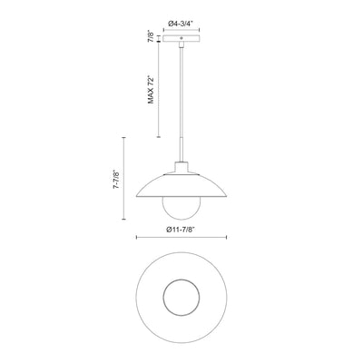 Francesca 12-in Steel Pendant