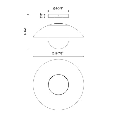 Francesca 12-in Steel Semi-Flush Mount