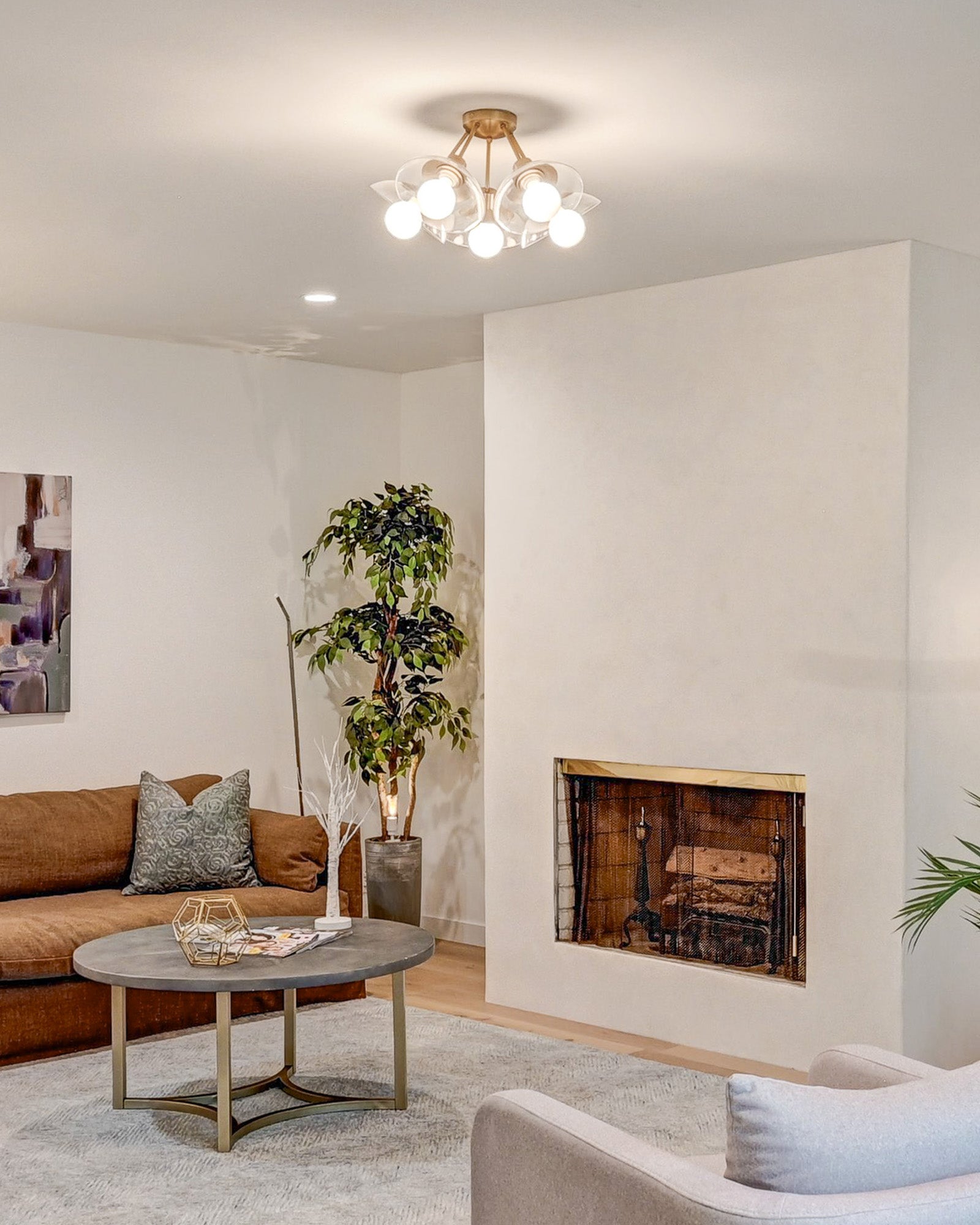 Francesca 20-in Steel Semi-Flush Mount