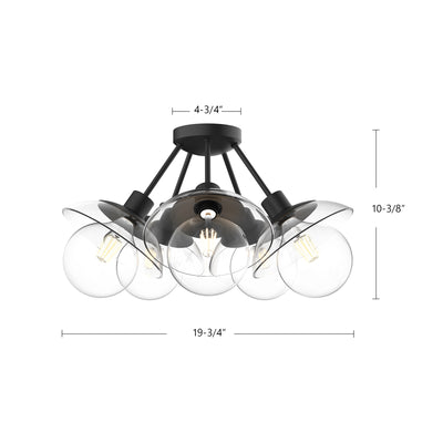 Francesca 20-in Steel Semi-Flush Mount
