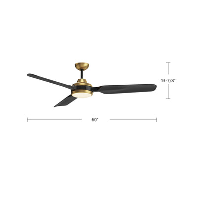 Fremont 60-in Brushed Nickel Reversible DC LED Ceiling Fan