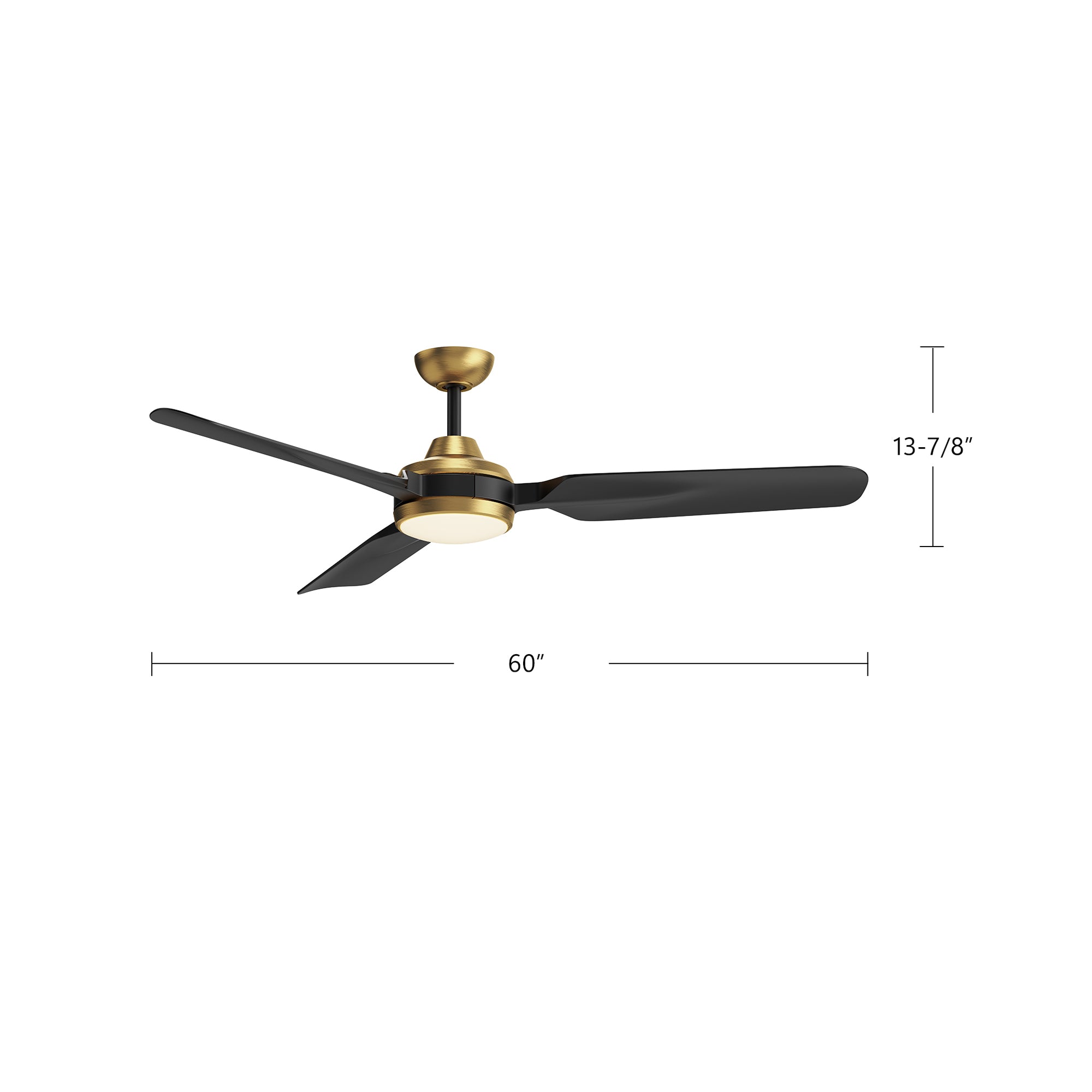 Fremont 60-in Brushed Gold Reversible DC LED Ceiling Fan