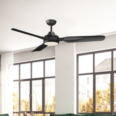 Fremont 60-in Matte Black Reversible DC LED Ceiling Fan