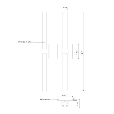Fresno 24-in Aluminum Vanity Light