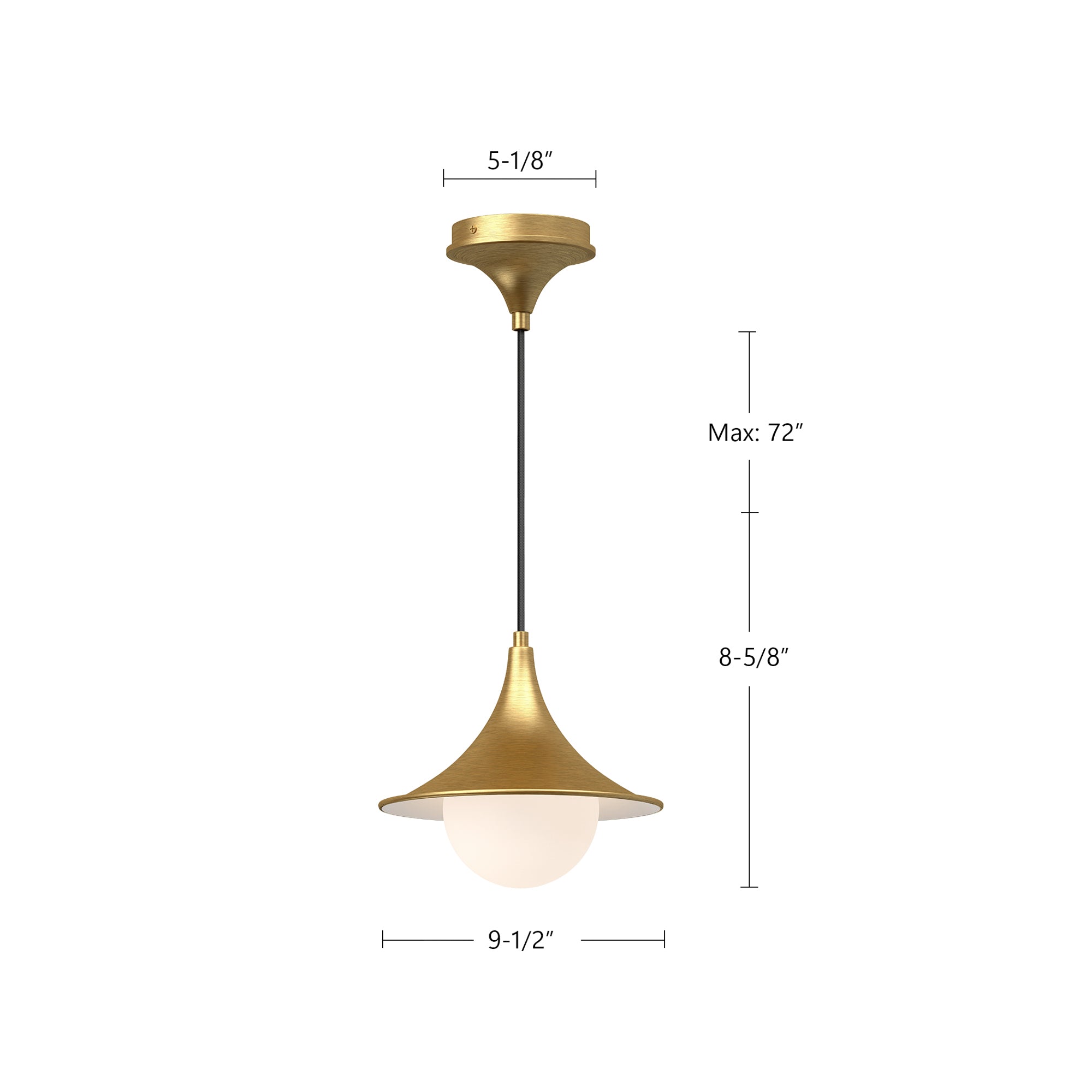 Fuji 9-in Steel Pendant