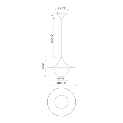 Fuji 12-in Steel Pendant