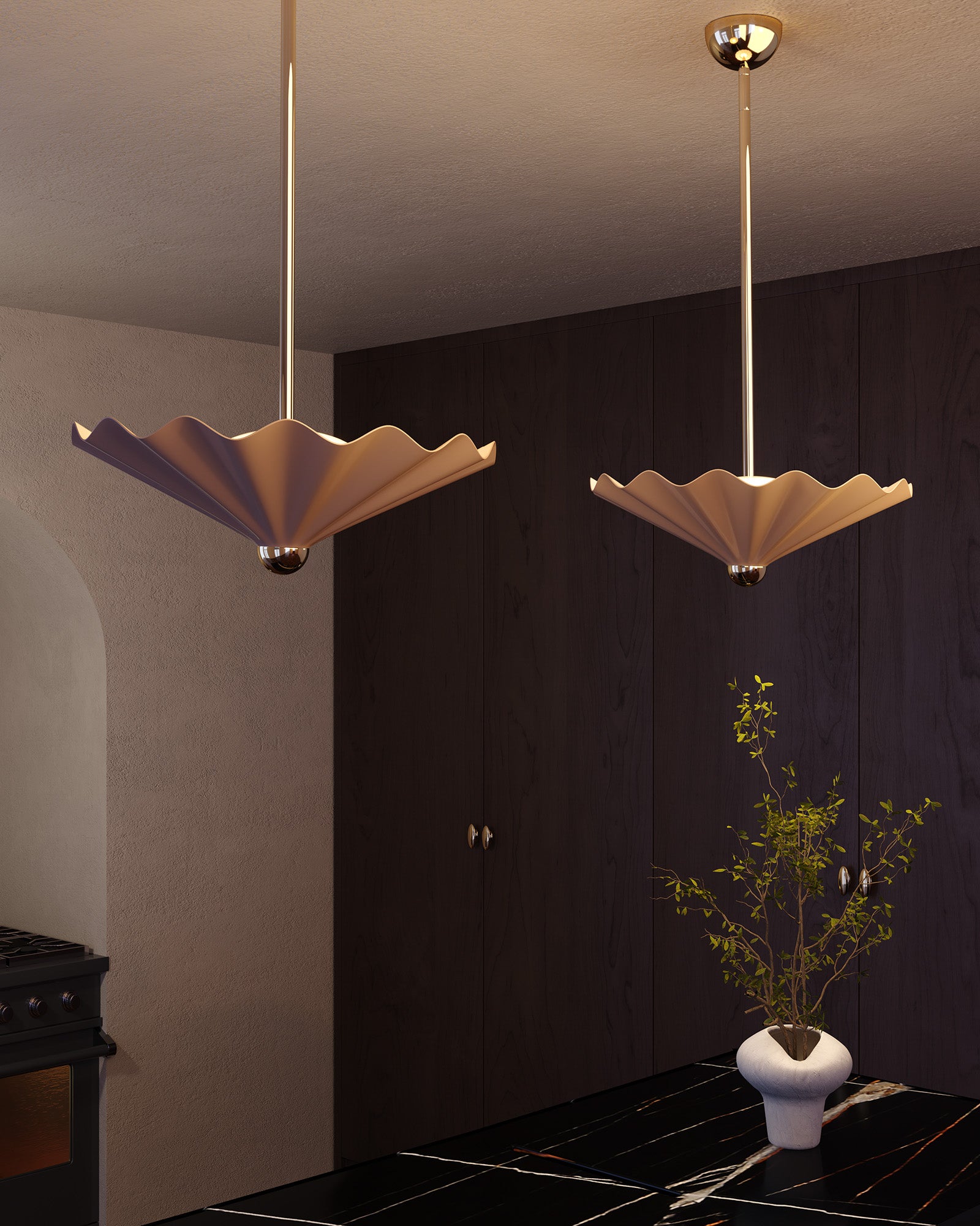 Furrow 25-in Steel Pendant