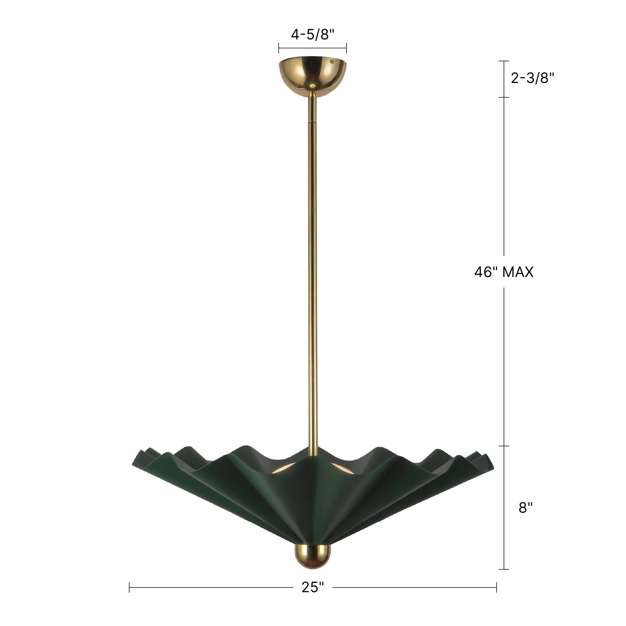 Furrow 25-in Steel Pendant