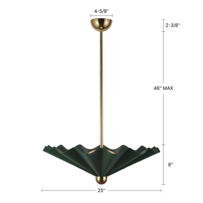 Furrow 25-in Steel Pendant