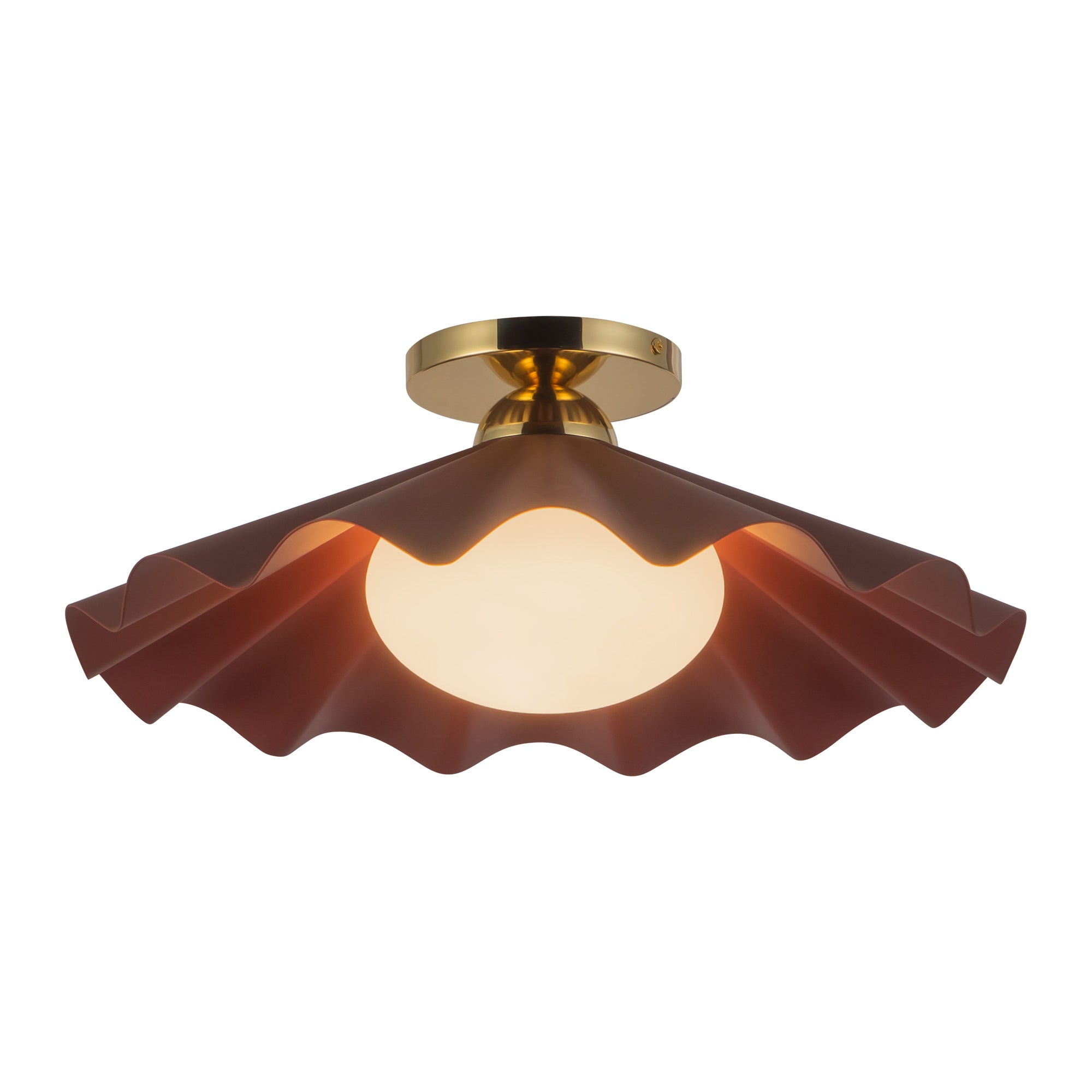 Furrow 16-in Steel Semi-Flush Mount