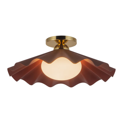 Furrow 16-in Steel Semi-Flush Mount