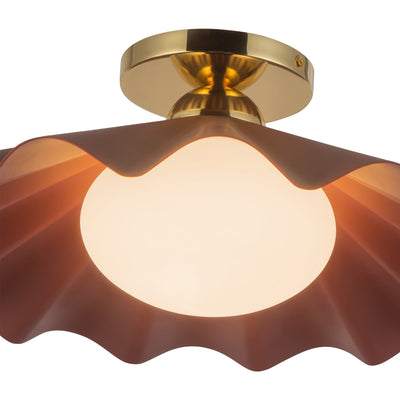 Furrow 16-in Steel Semi-Flush Mount