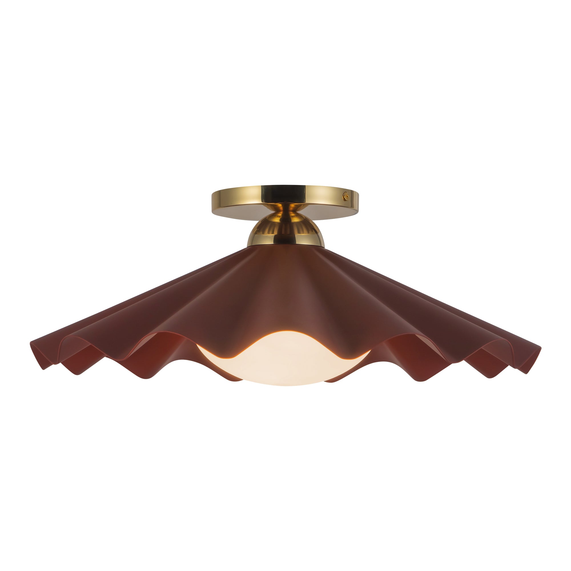 Furrow 16-in Steel Semi-Flush Mount