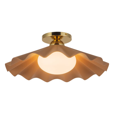Furrow 16-in Steel Semi-Flush Mount