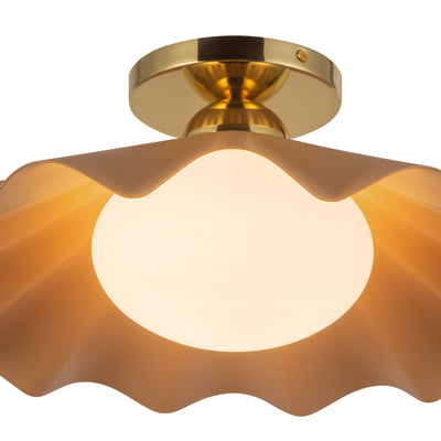 Furrow 16-in Steel Semi-Flush Mount