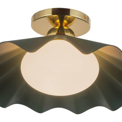 Furrow 16-in Steel Semi-Flush Mount