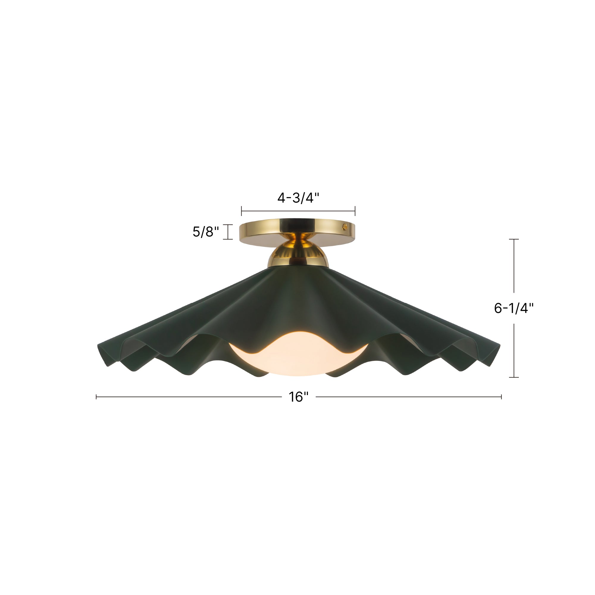 Furrow 16-in Steel Semi-Flush Mount