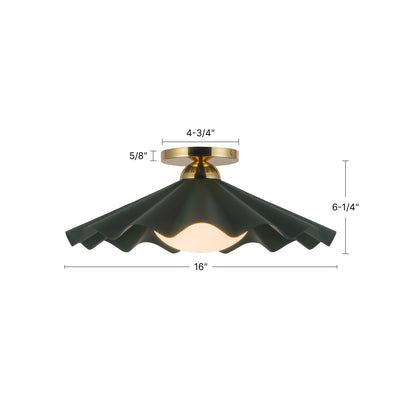 Furrow 16-in Steel Semi-Flush Mount