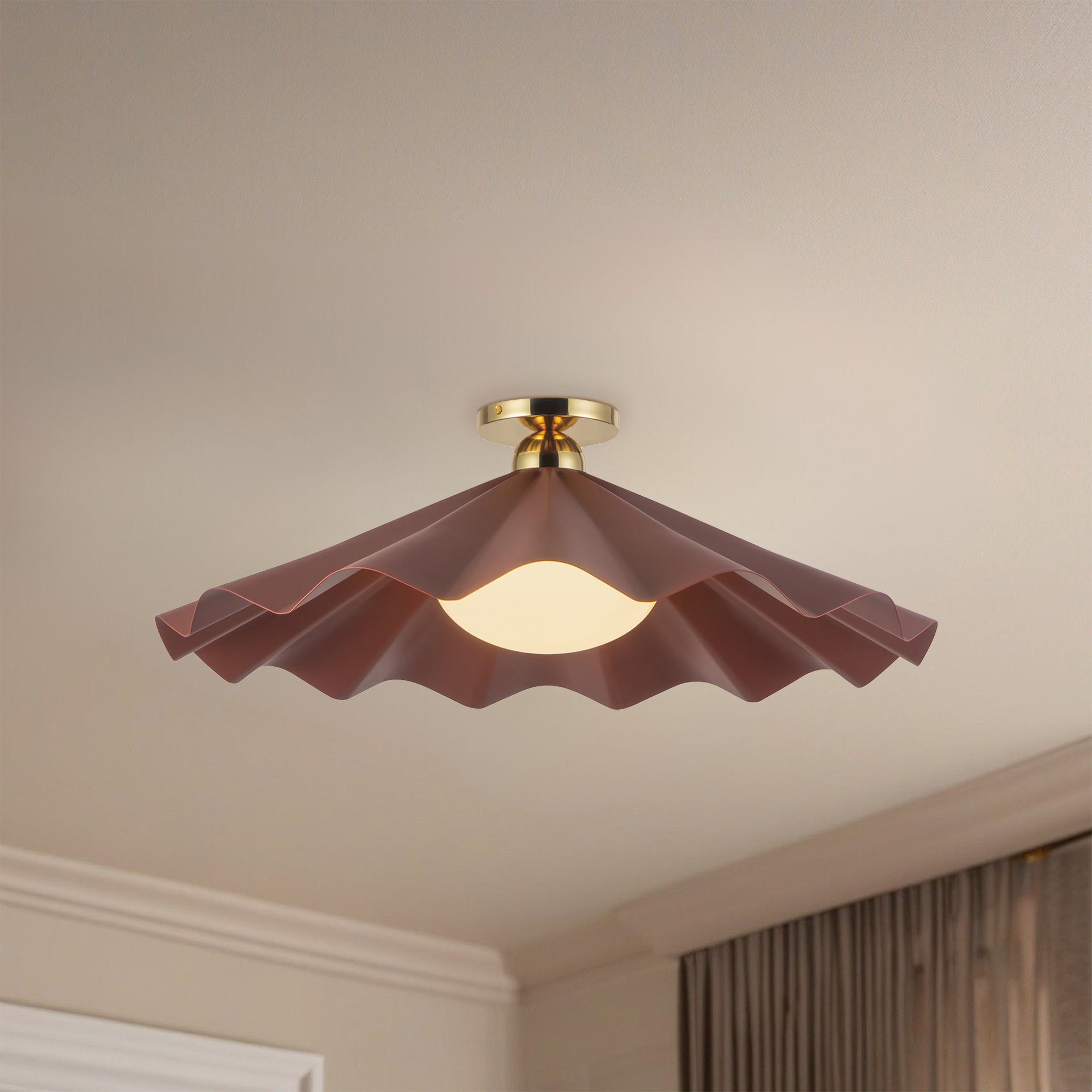 Furrow 25-in Steel Semi-Flush Mount
