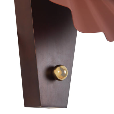 Furrow 12-in Steel Brass Wood Wall Sconce