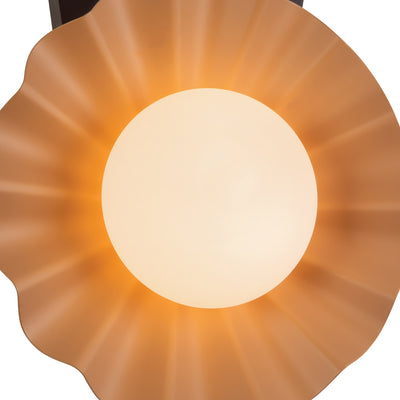 Furrow 12-in Steel Brass Wood Wall Sconce
