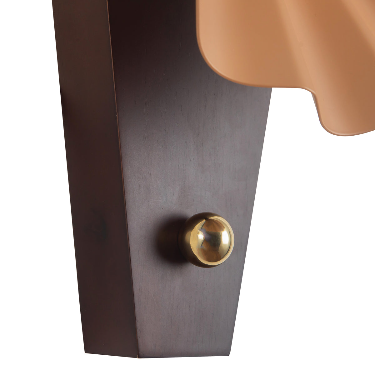 Furrow 12-in Steel Brass Wood Wall Sconce