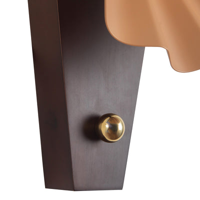 Furrow 12-in Steel Brass Wood Wall Sconce