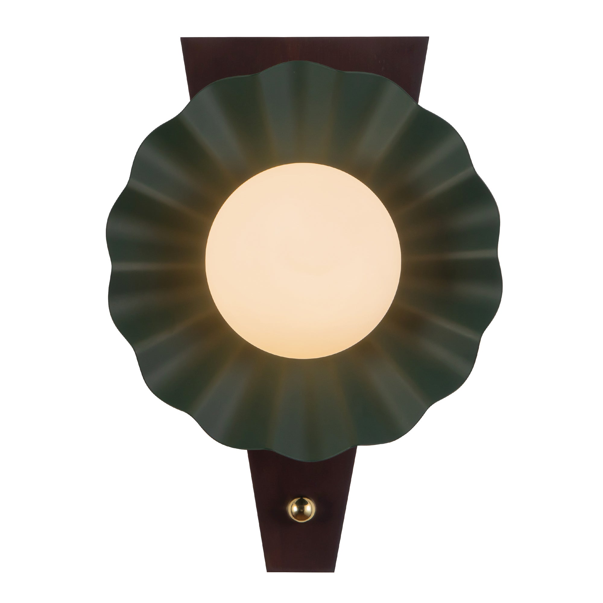Furrow 12-in Steel Brass Wood Wall Sconce